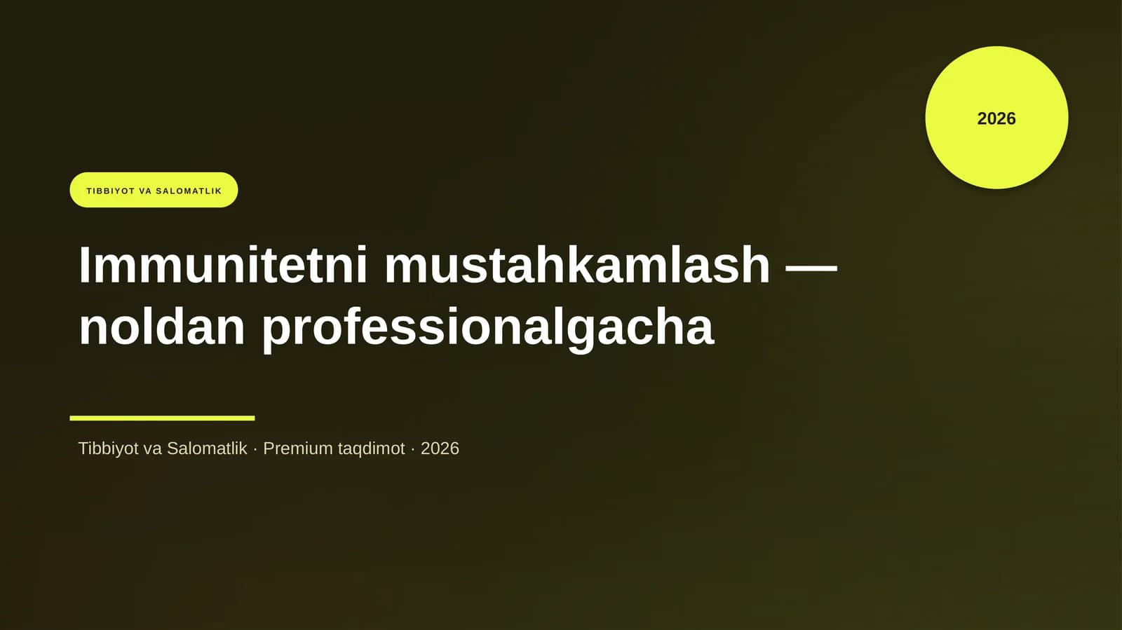 Immunitetni mustahkamlash — noldan professionalgacha
