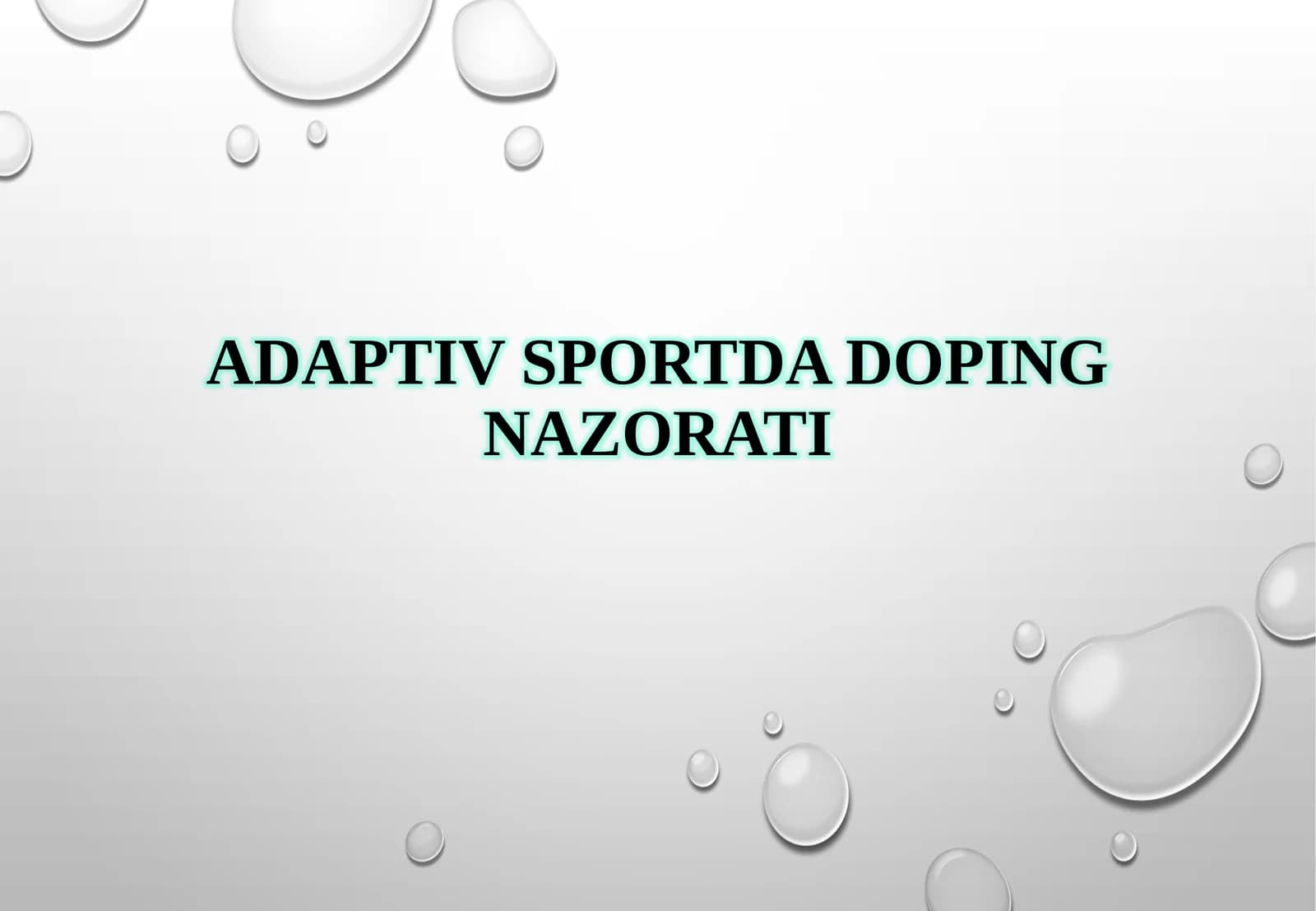 Adaptiv sportda doping nazorati