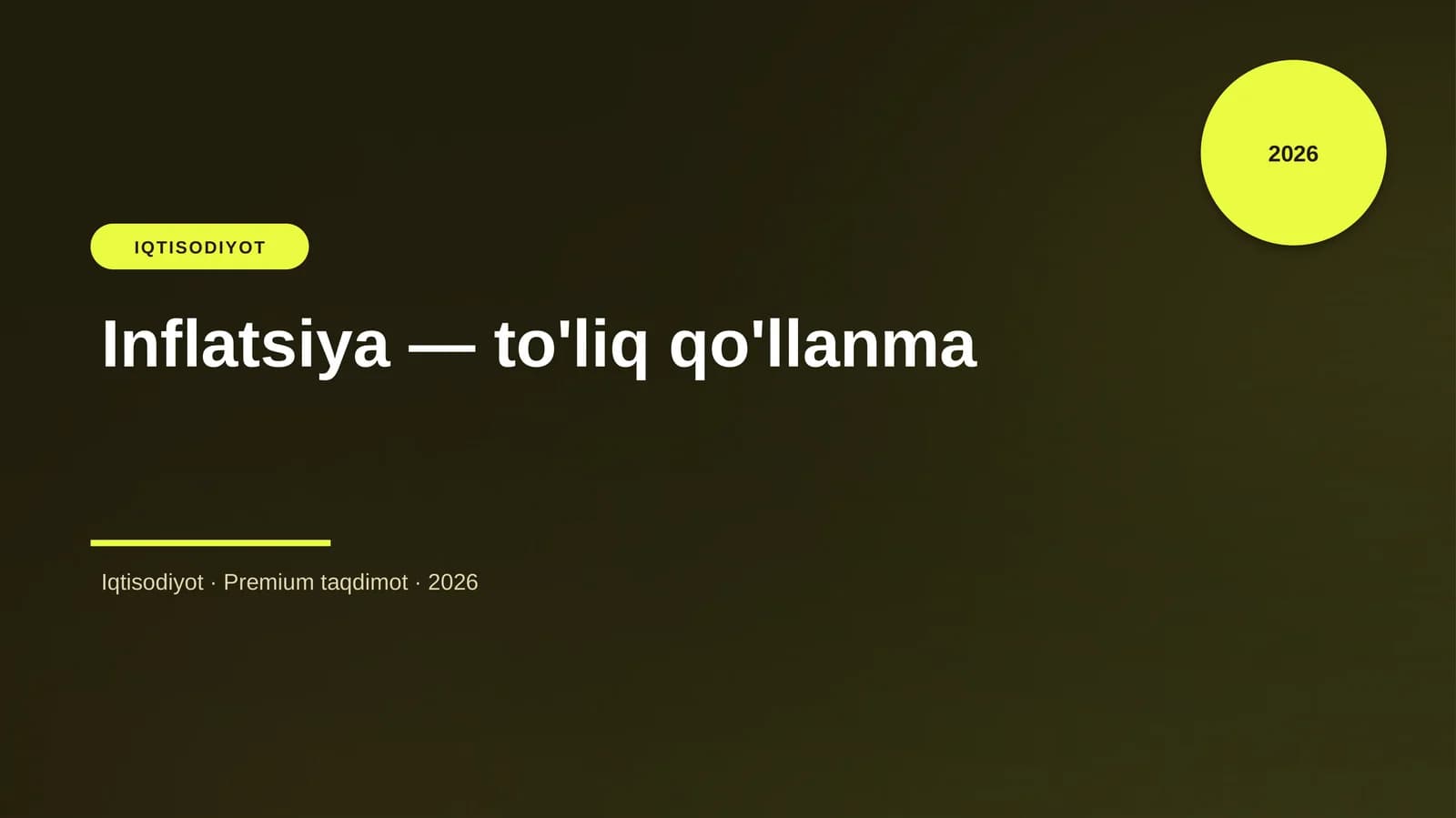 Inflatsiya — to'liq qo'llanma