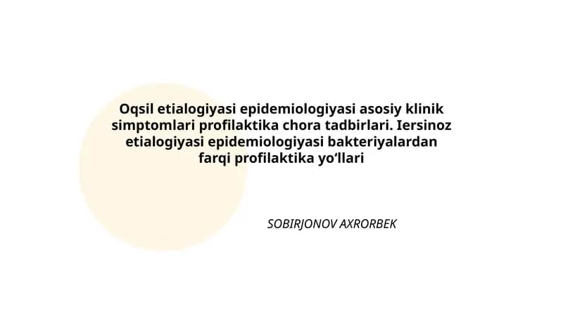 Oqsil etialogiyasi epidemiologiyasi