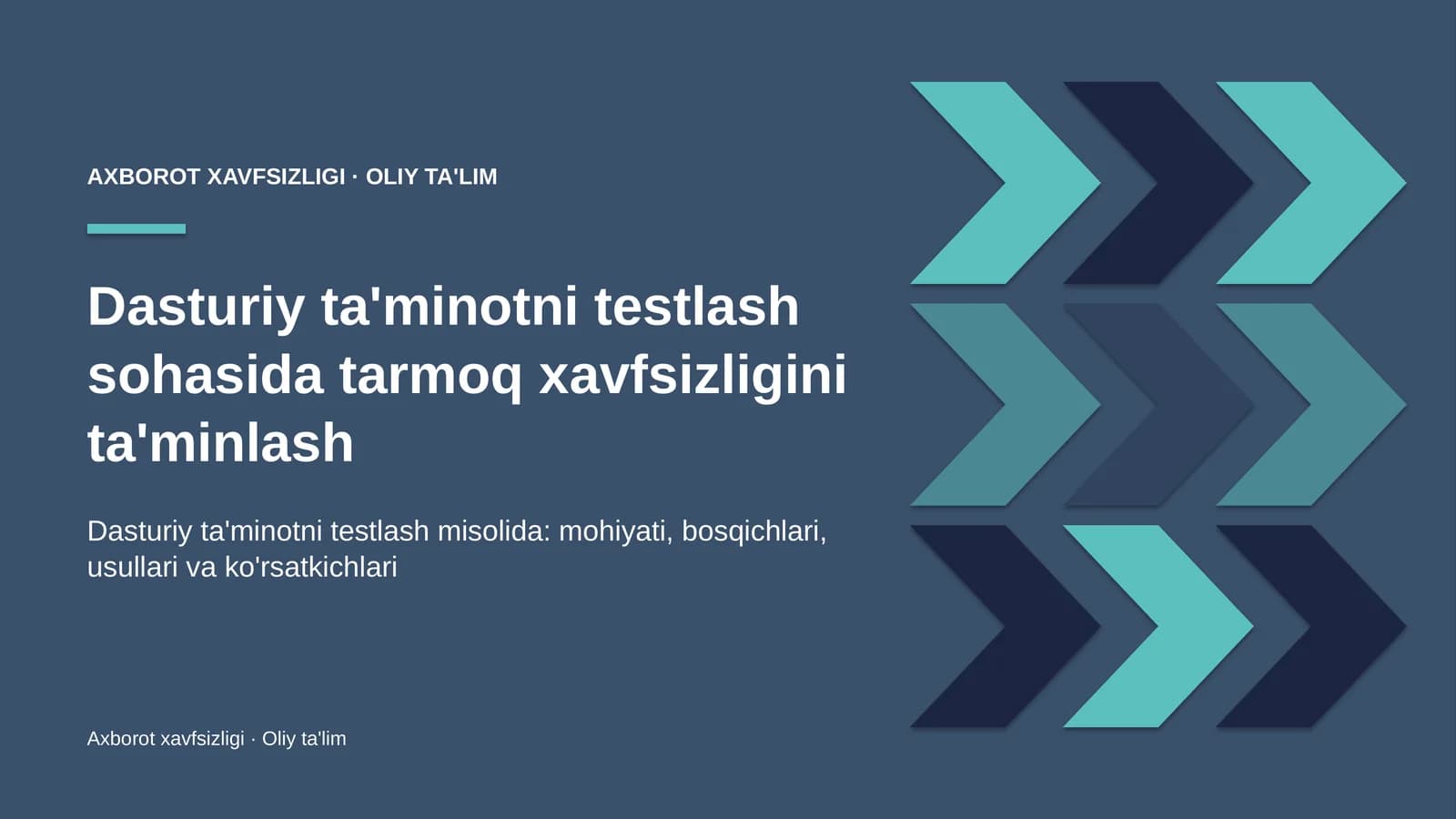 dasturiy ta'minotni testlash sohasida tarmoq xavfsizligini ta'minlash 1901