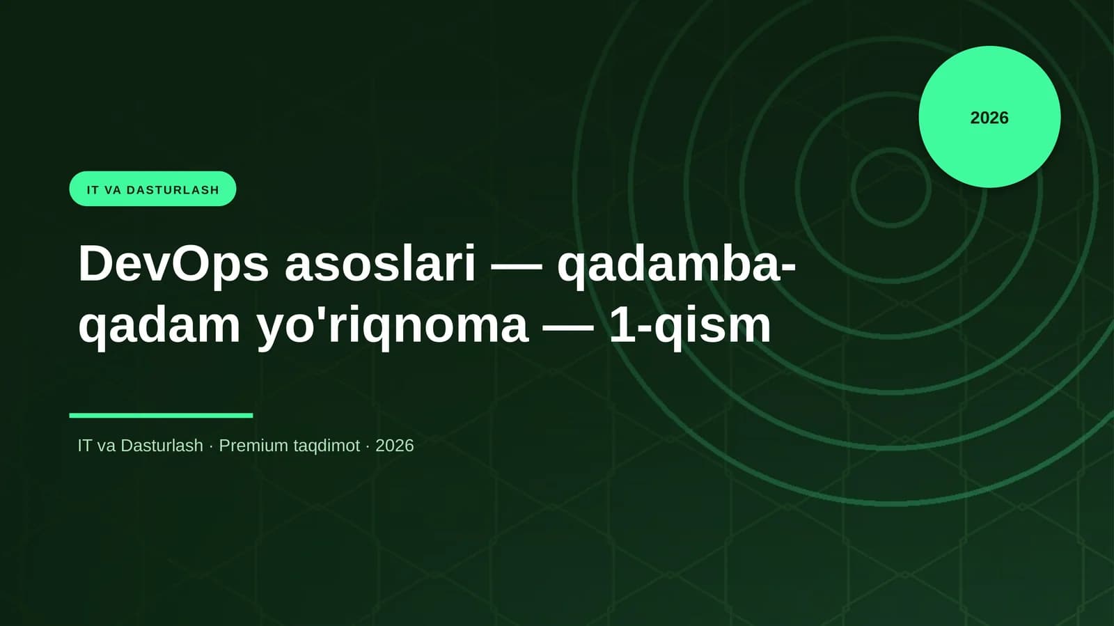 DevOps asoslari — qadamba-qadam yo'riqnoma — 1-qism
