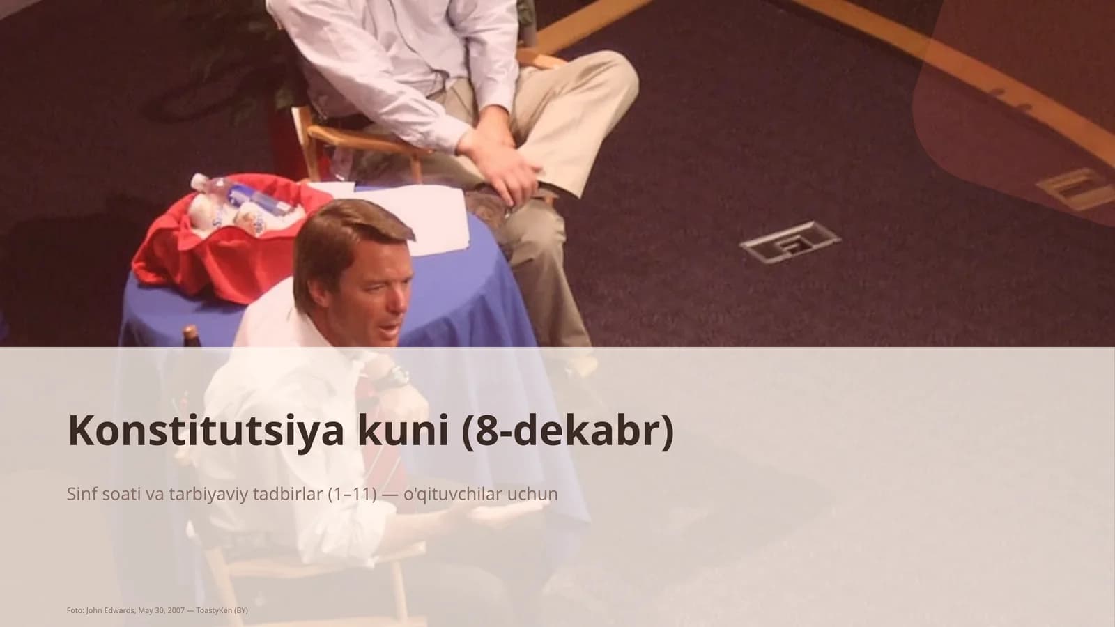 Konstitutsiya kuni (8-dekabr) Sinf soati va tarbiyaviy tadbirlar (1–11)