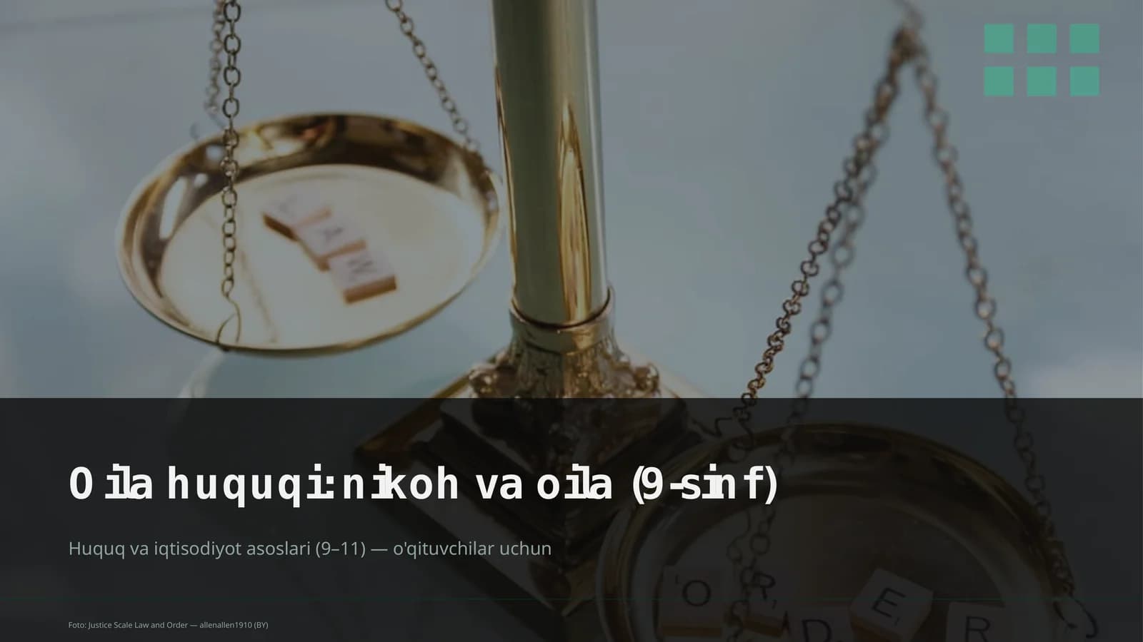 Oila huquqi: nikoh va oila (9-sinf)