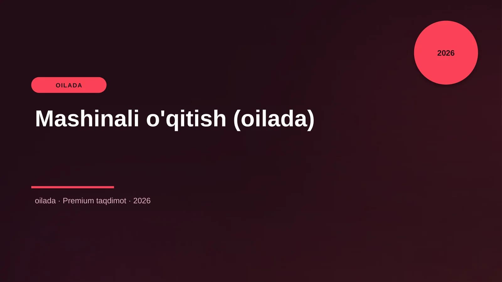 Mashinali o'qitish (oilada)