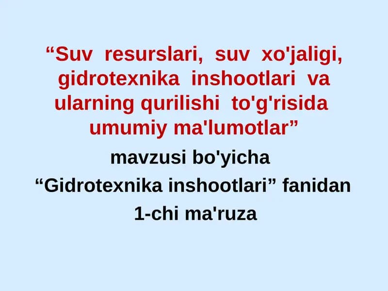 Gidrotexnika inshootlari