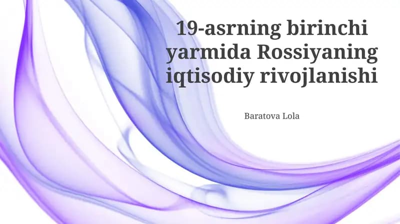 Qishloq xo'jaligi va sanoatning yuksalishi