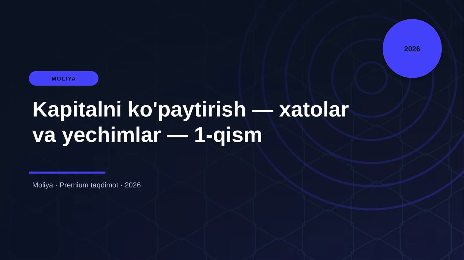 Kapitalni ko'paytirish — xatolar va yechimlar — 1-qism