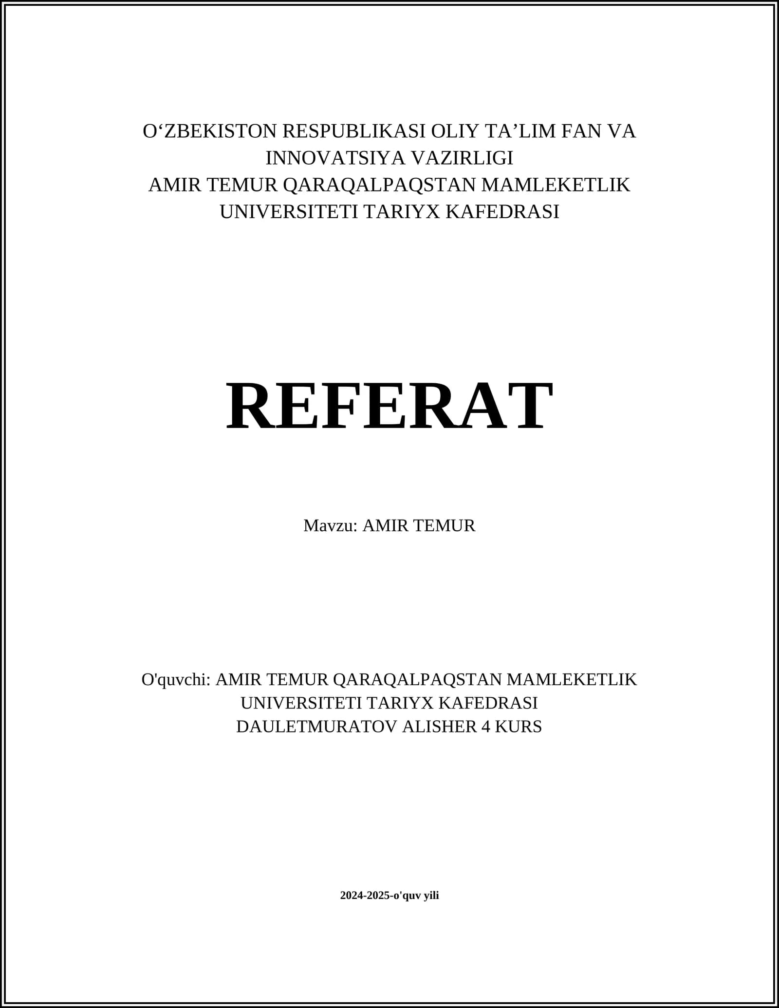 AMIR TEMUR