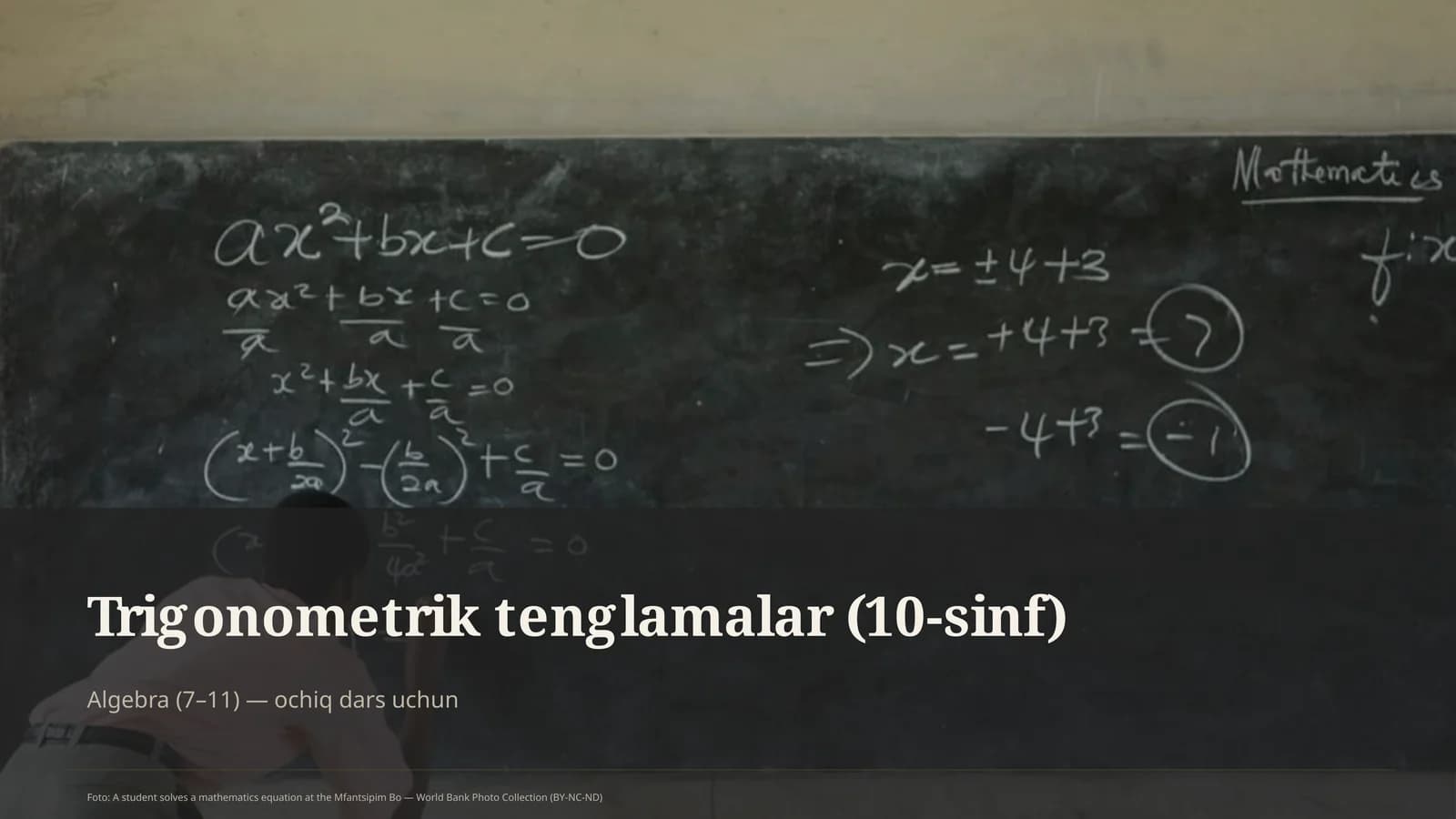 Trigonometrik tenglamalar (10-sinf)