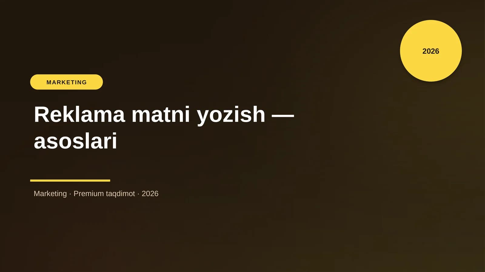 Reklama matni yozish — asoslari