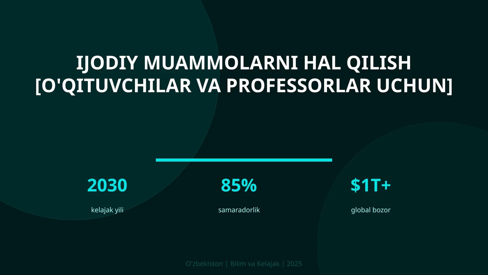 Ijodiy muammolarni hal qilish [o'qituvchilar va professorlar uchun]