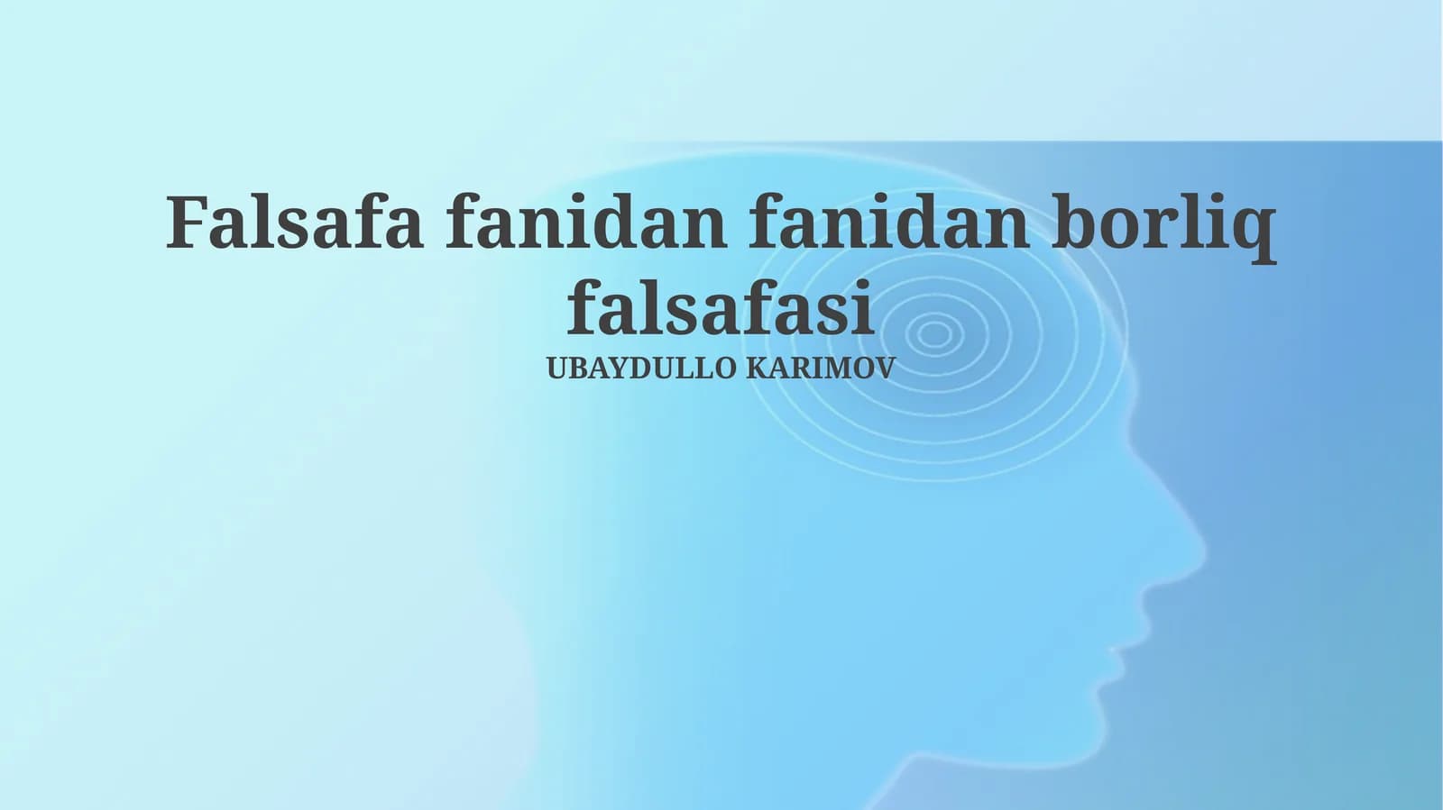 Falsafa fanidan fanidan borliq falsafasi