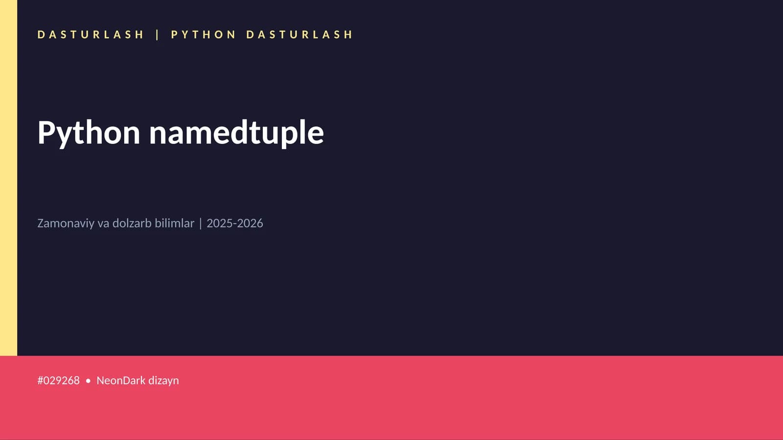 PYTHON DASTURLASH