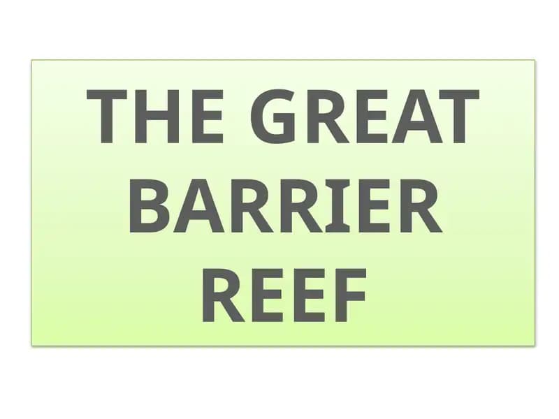 THE GREAT BARRIER REEF