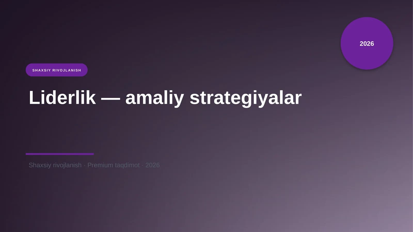 Liderlik — amaliy strategiyalar