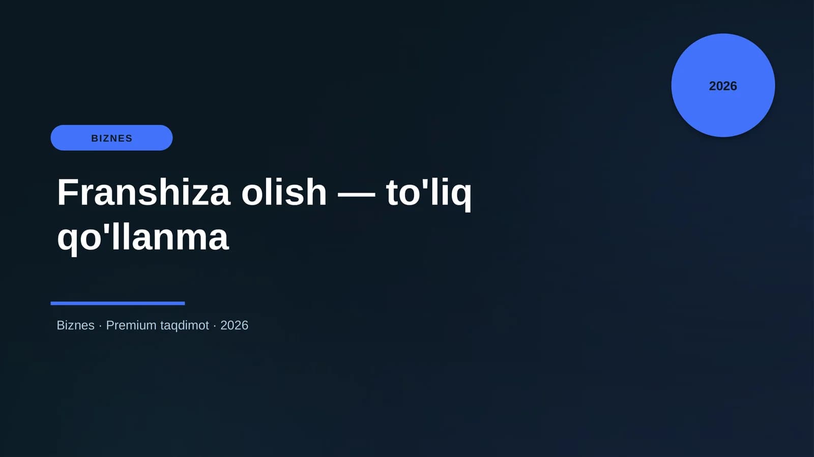Franshiza olish — to'liq qo'llanma