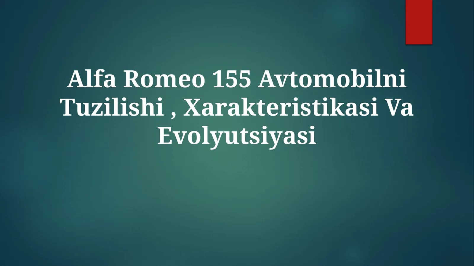Alfa Romeo 155 Avtomobilni Tuzilishi, Xarakteristikasi Va Evolyutsiyasi