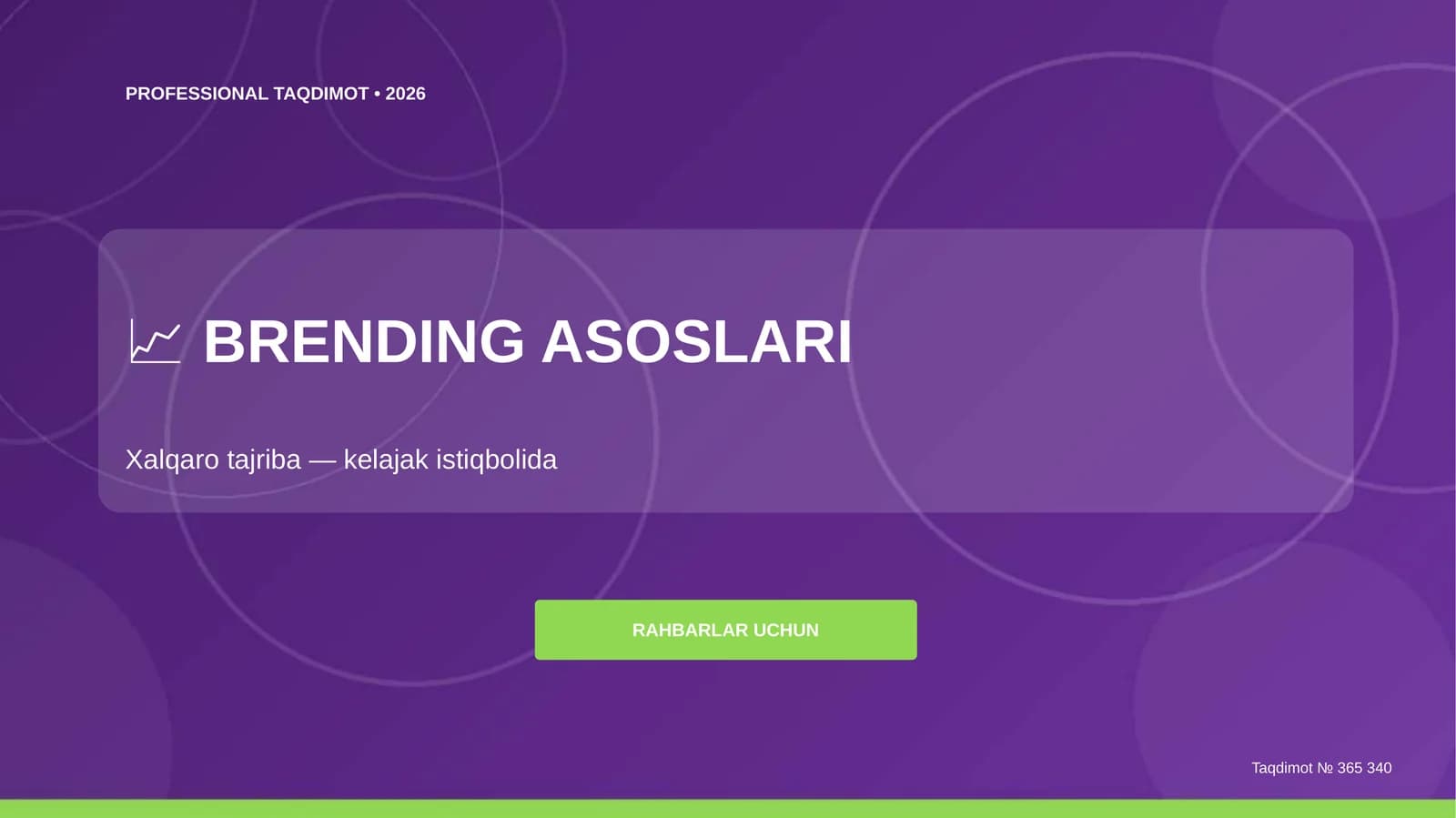 BRENDING ASOSLARI
