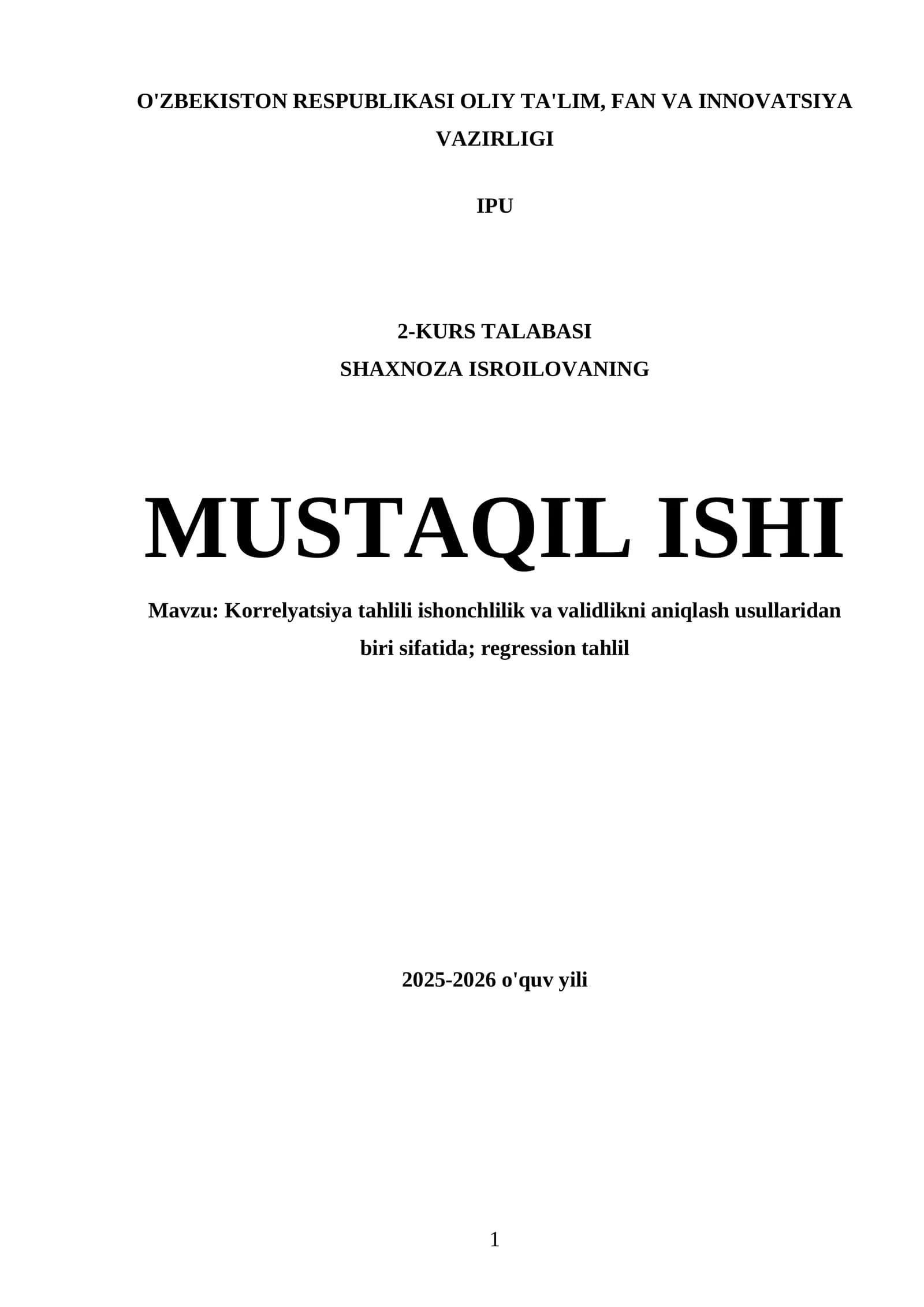 Korrеlyatsiya tahlili va rеgrеssion tahlil