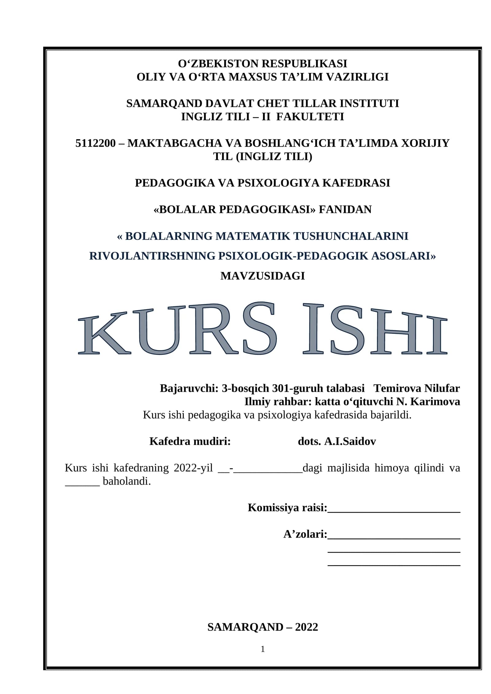 Bolalar Pedagogikasi