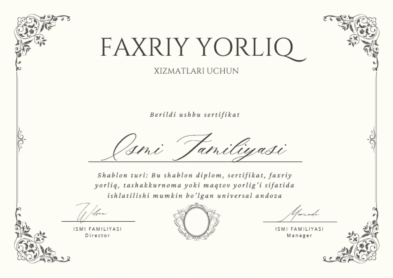 FAXRIY YORLIQ XIZMATLARI UCHUN
