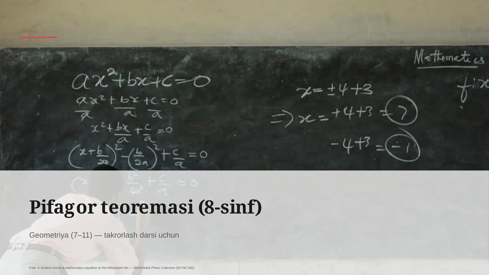 Pifagor teoremasi (8-sinf)