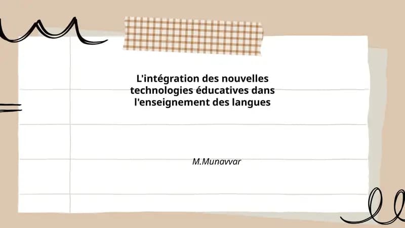 L'intégration des nouvelles technologies éducatives dans l'enseignement des langues