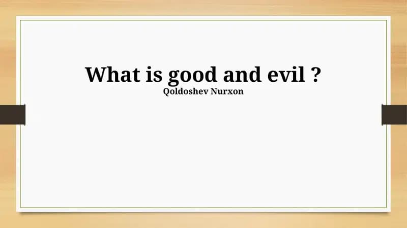 Good and evil
