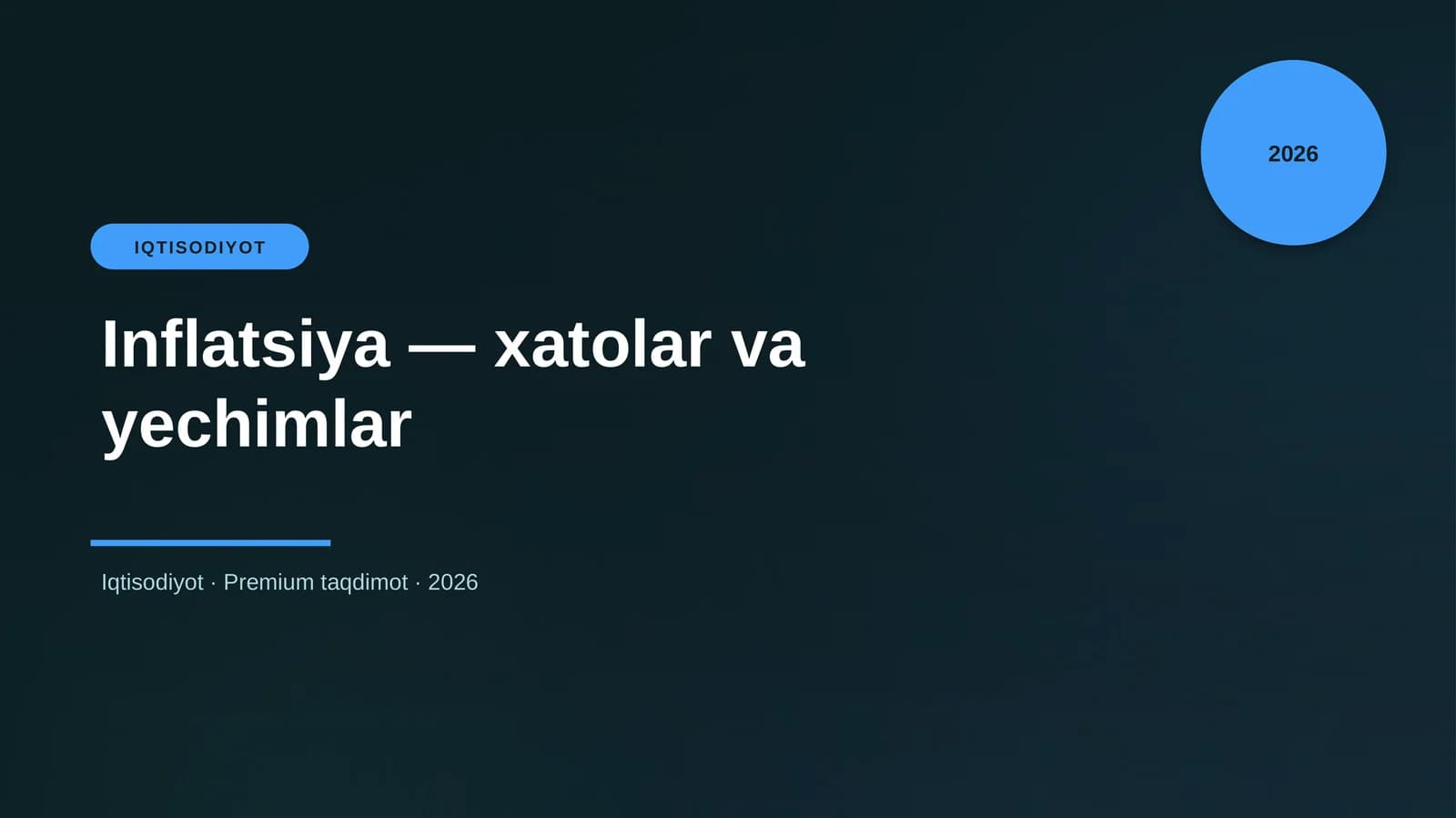 Inflatsiya — xatolar va yechimlar