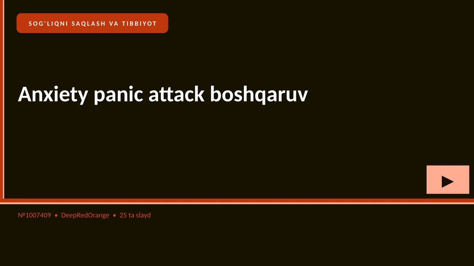 Anxiety panic attack boshqaruv
