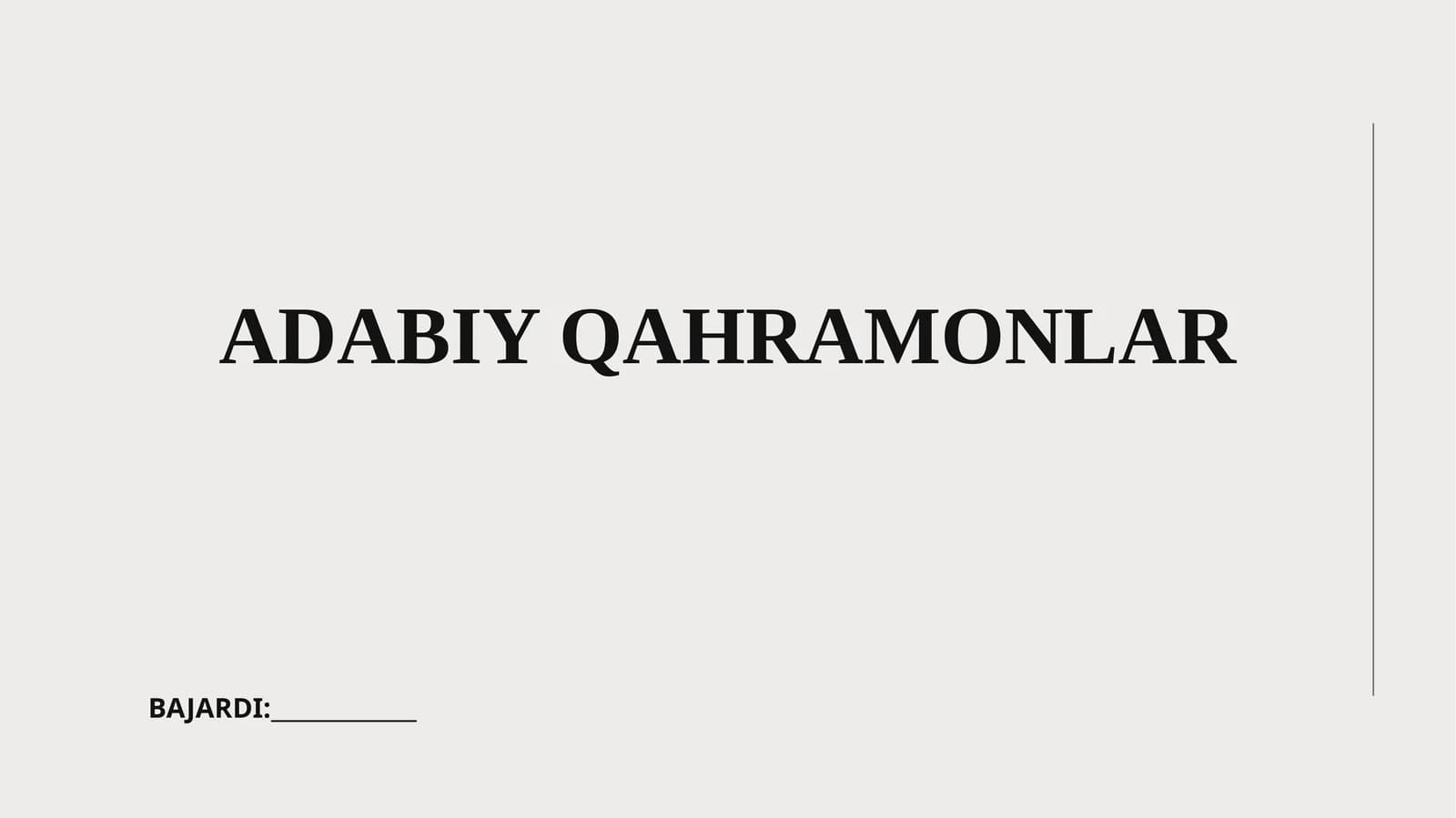 ADABIY QAHRAMONLAR