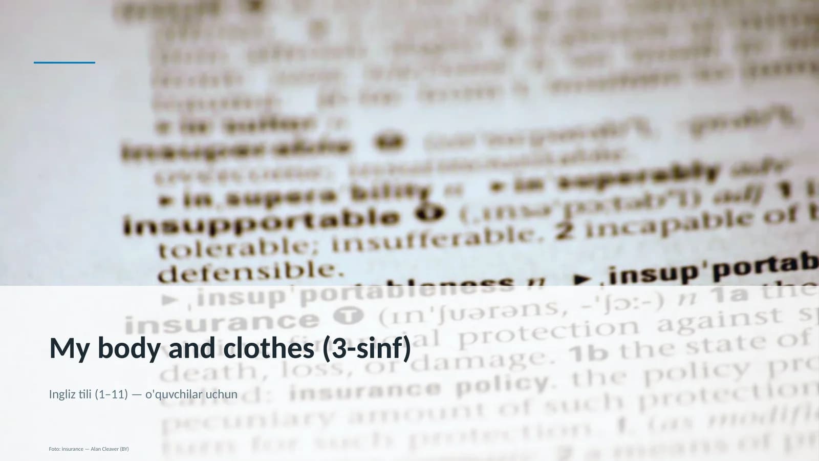 My body and clothes (3-sinf)