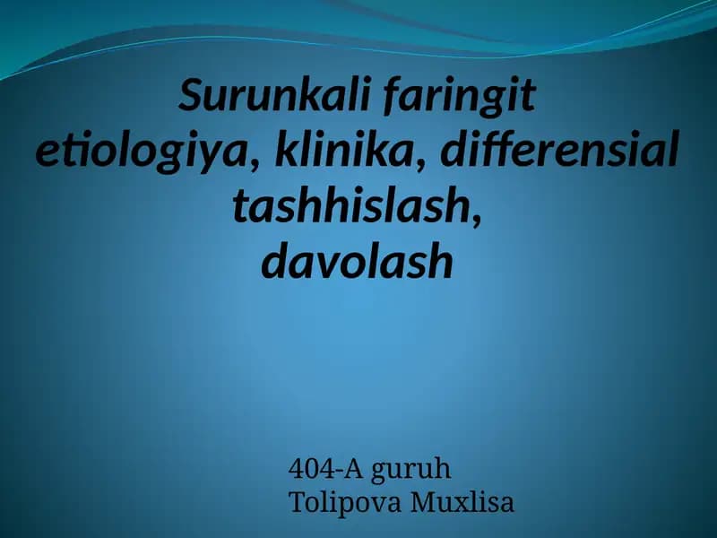 SURUNKALI FARINGIT(pharyngitischronica)