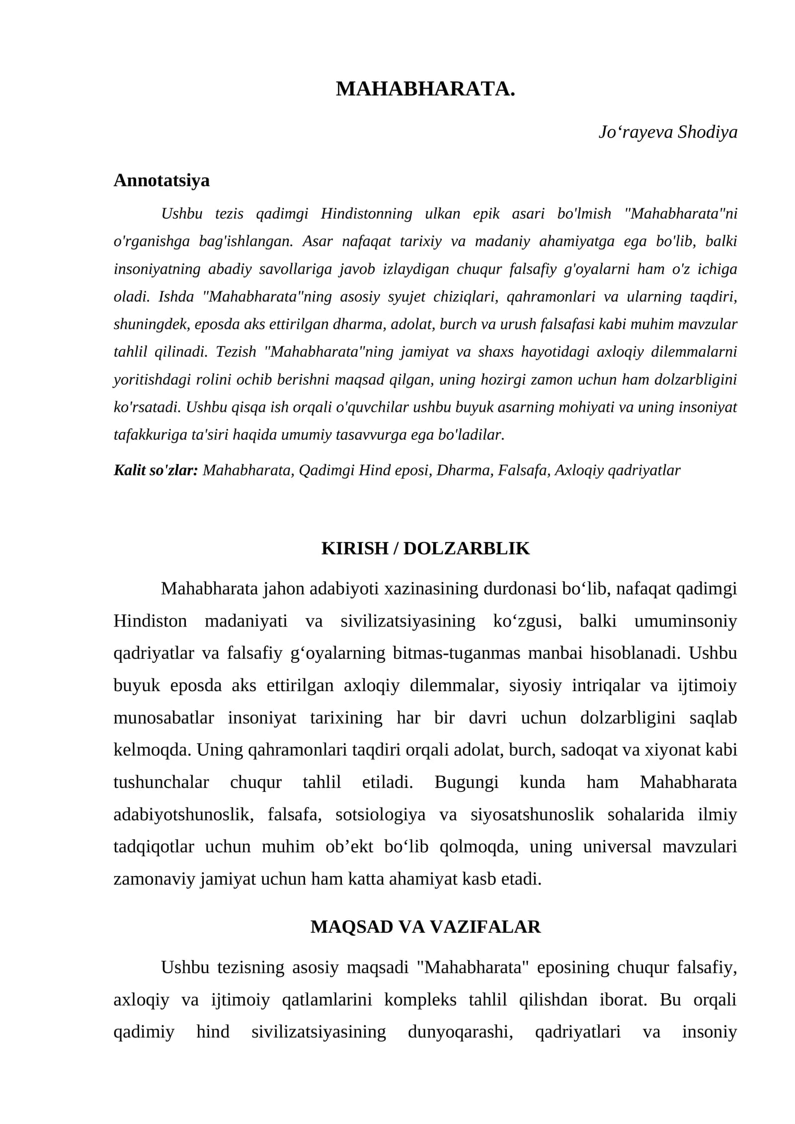 MAHABHARATA