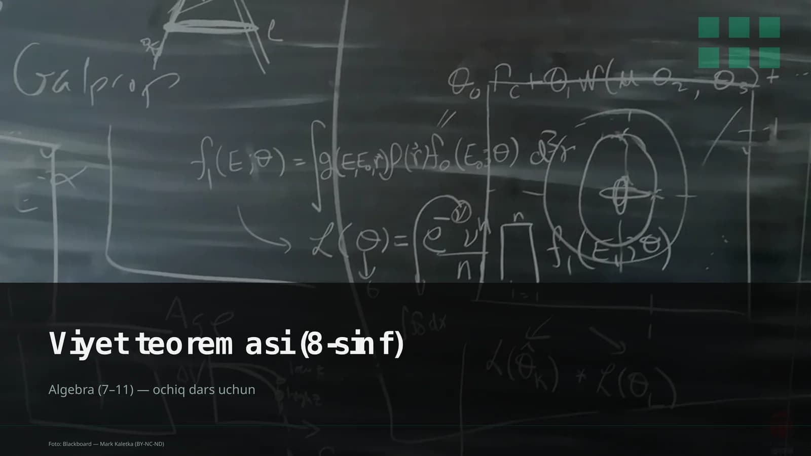 Viyet teoremasi (8-sinf)