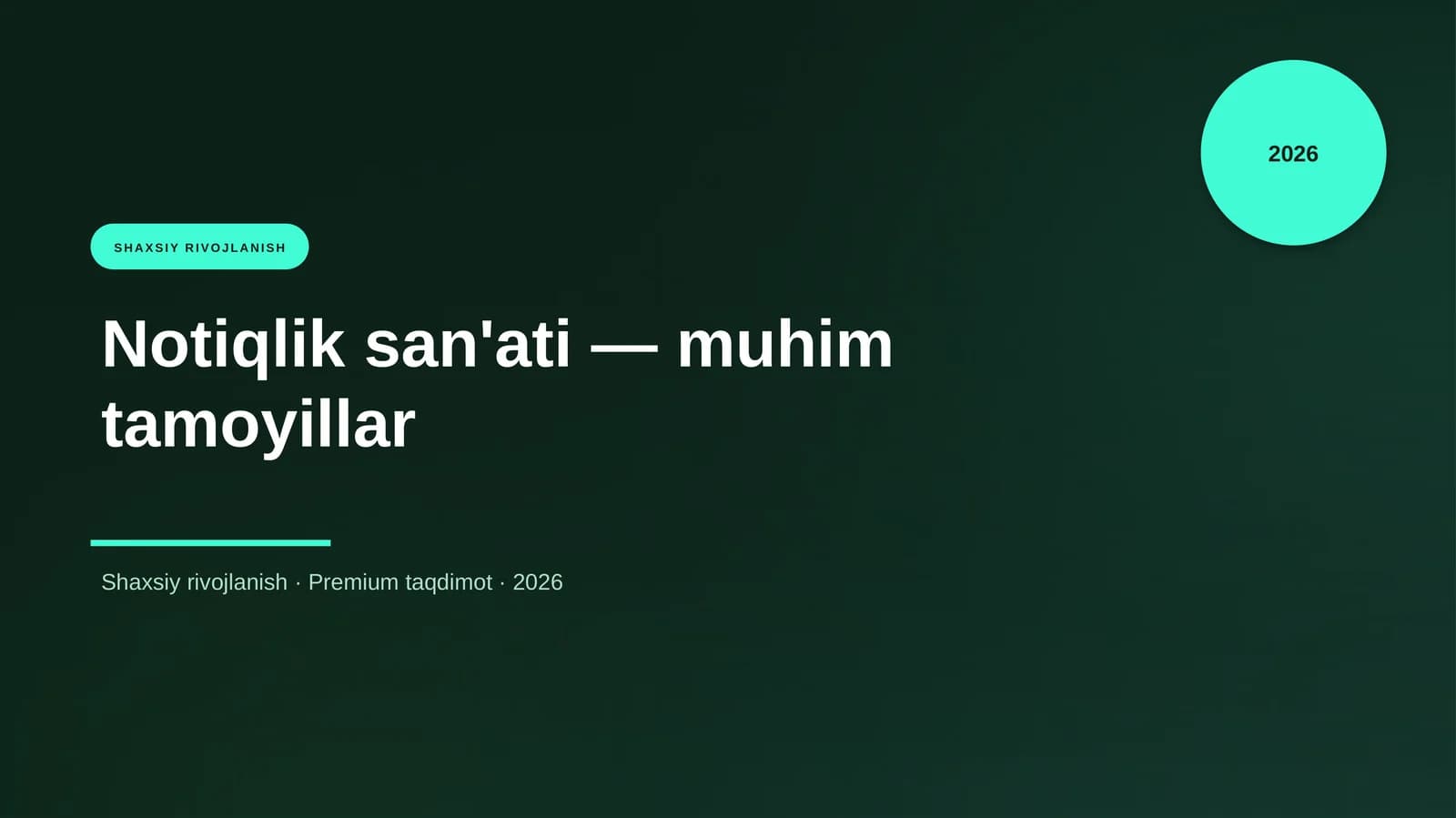 Notiqlik san'ati — muhim tamoyillar