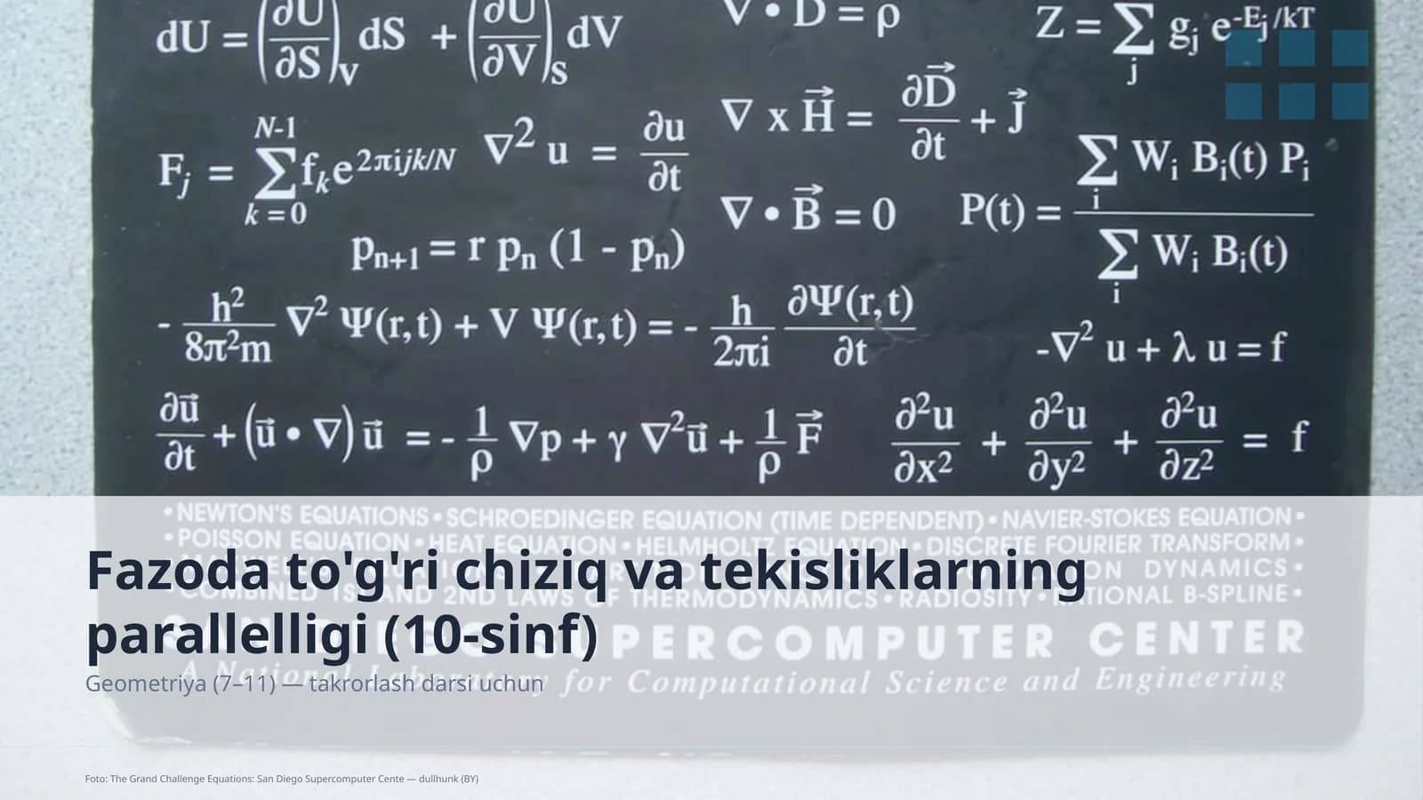 Fazoda to'g'ri chiziq va tekisliklarning parallelligi (10-sinf)