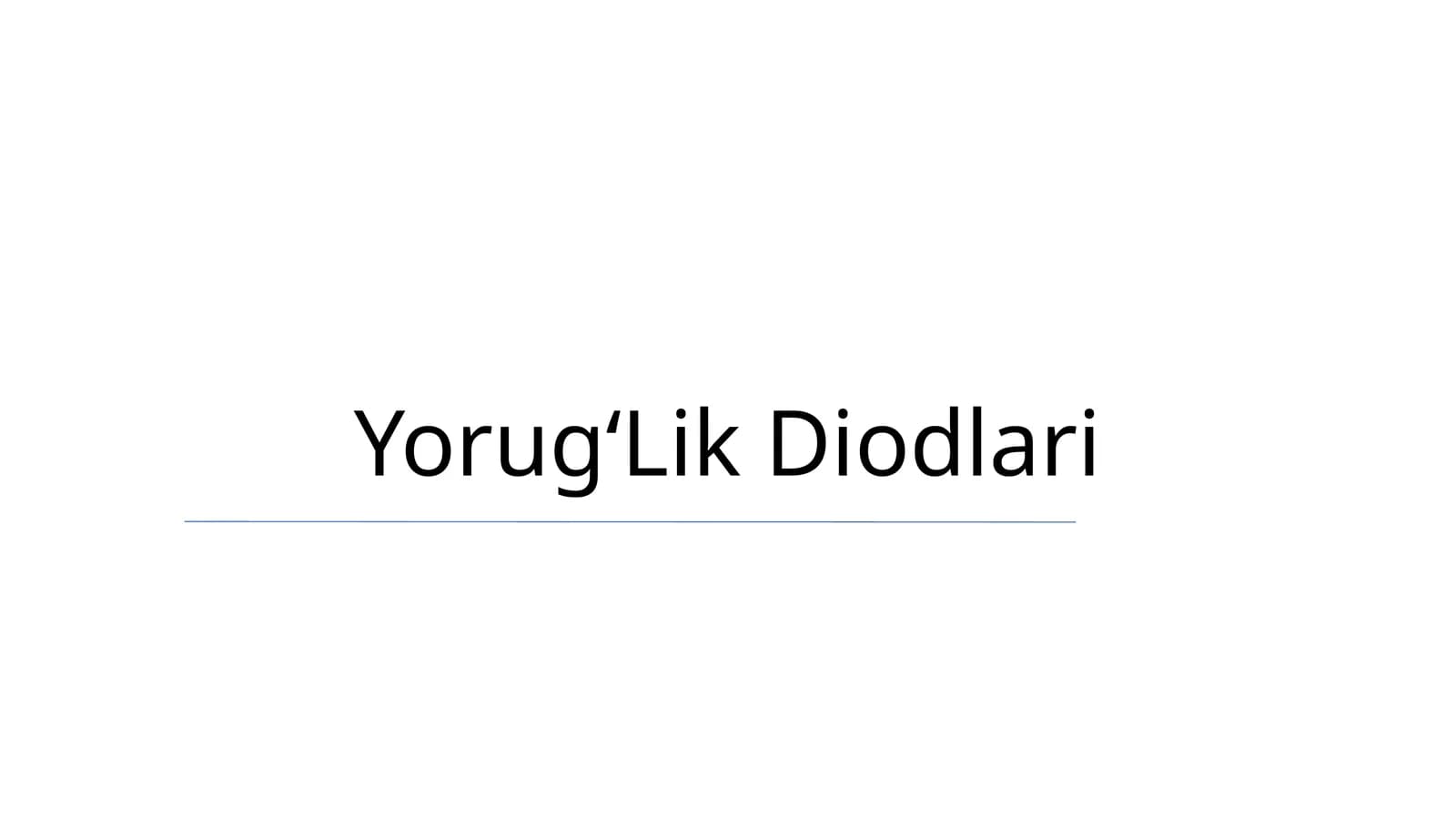 Yorug‘Lik Diodlari