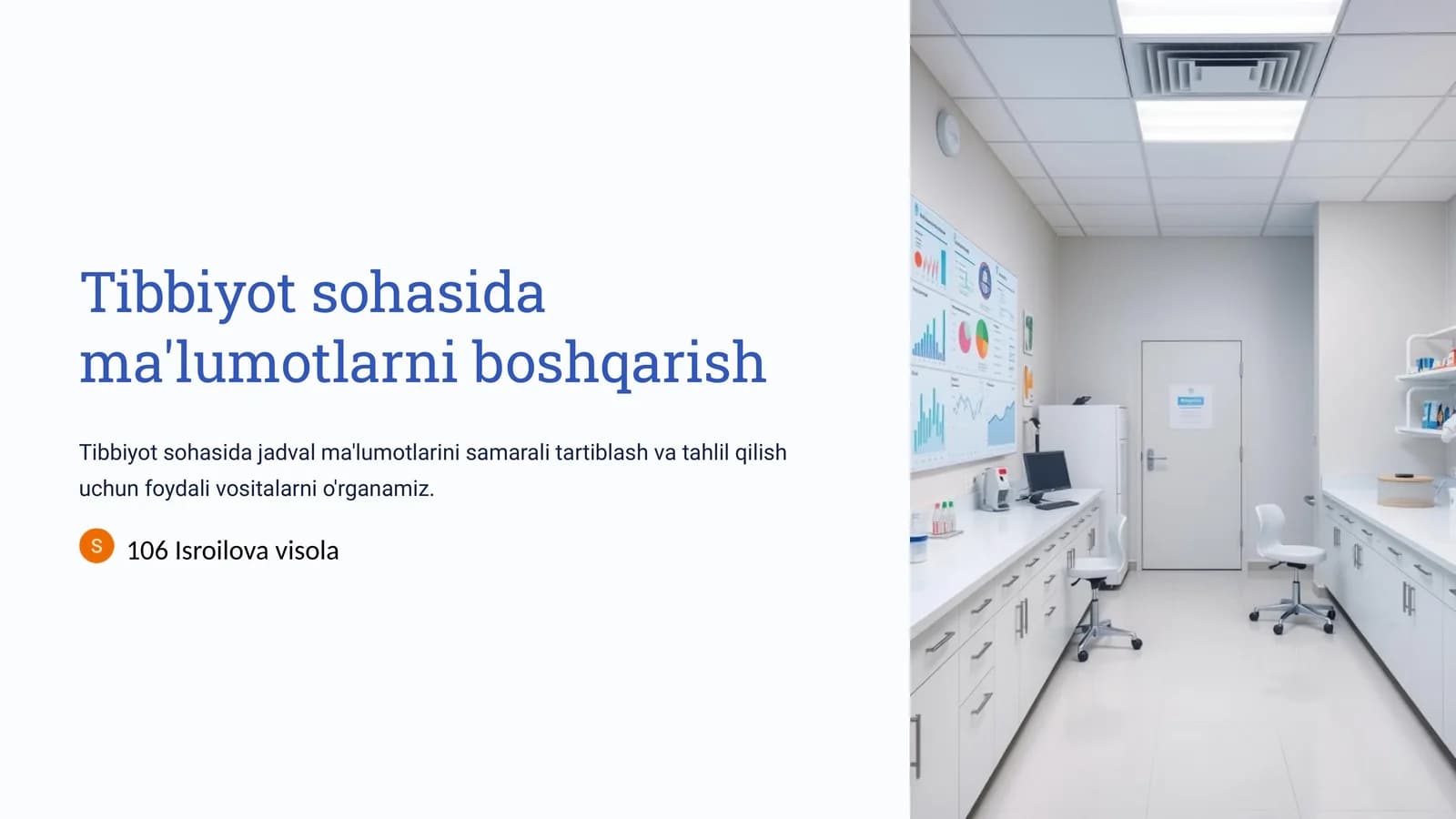 Tibbiyot sohasida ma'lumotlarni boshqarish