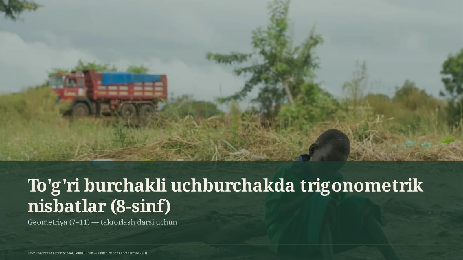 To'g'ri burchakli uchburchakda trigonometrik nisbatlar (8-sinf)