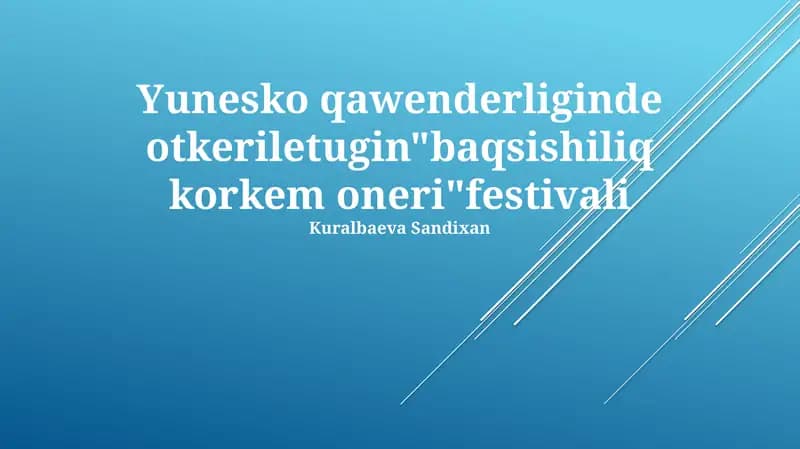 Baqsishiliq kórkem óneri festivali