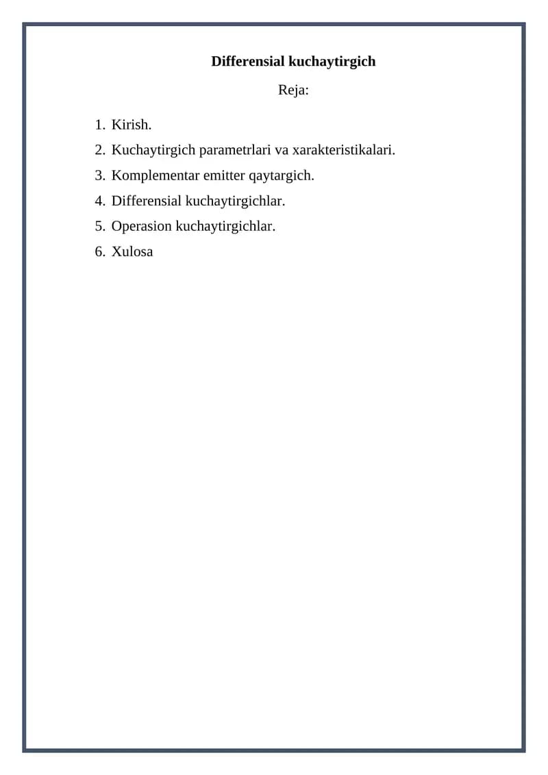 Differensial kuchaytirgich