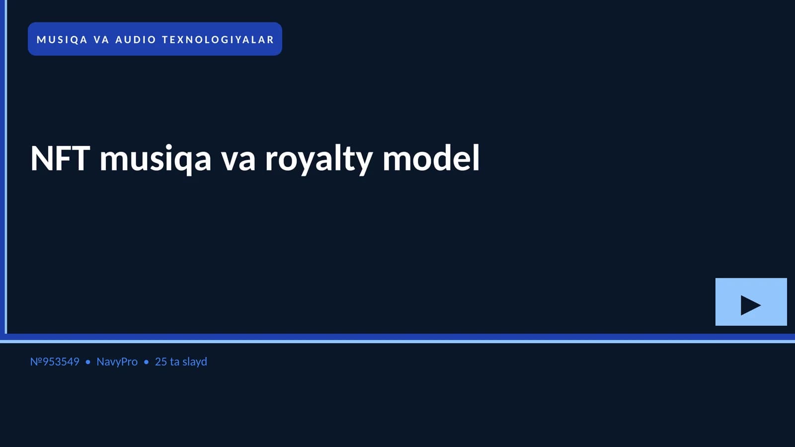 MUSIQA VA AUDIO TEXNOLOGIYALAR