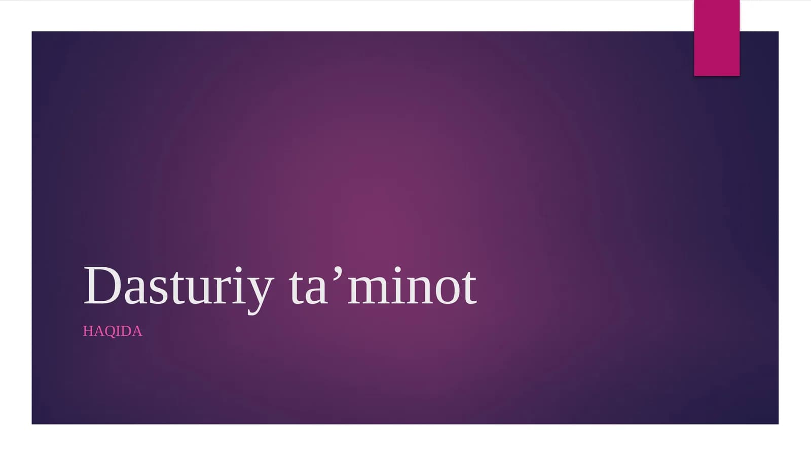 Dasturiyta’minot