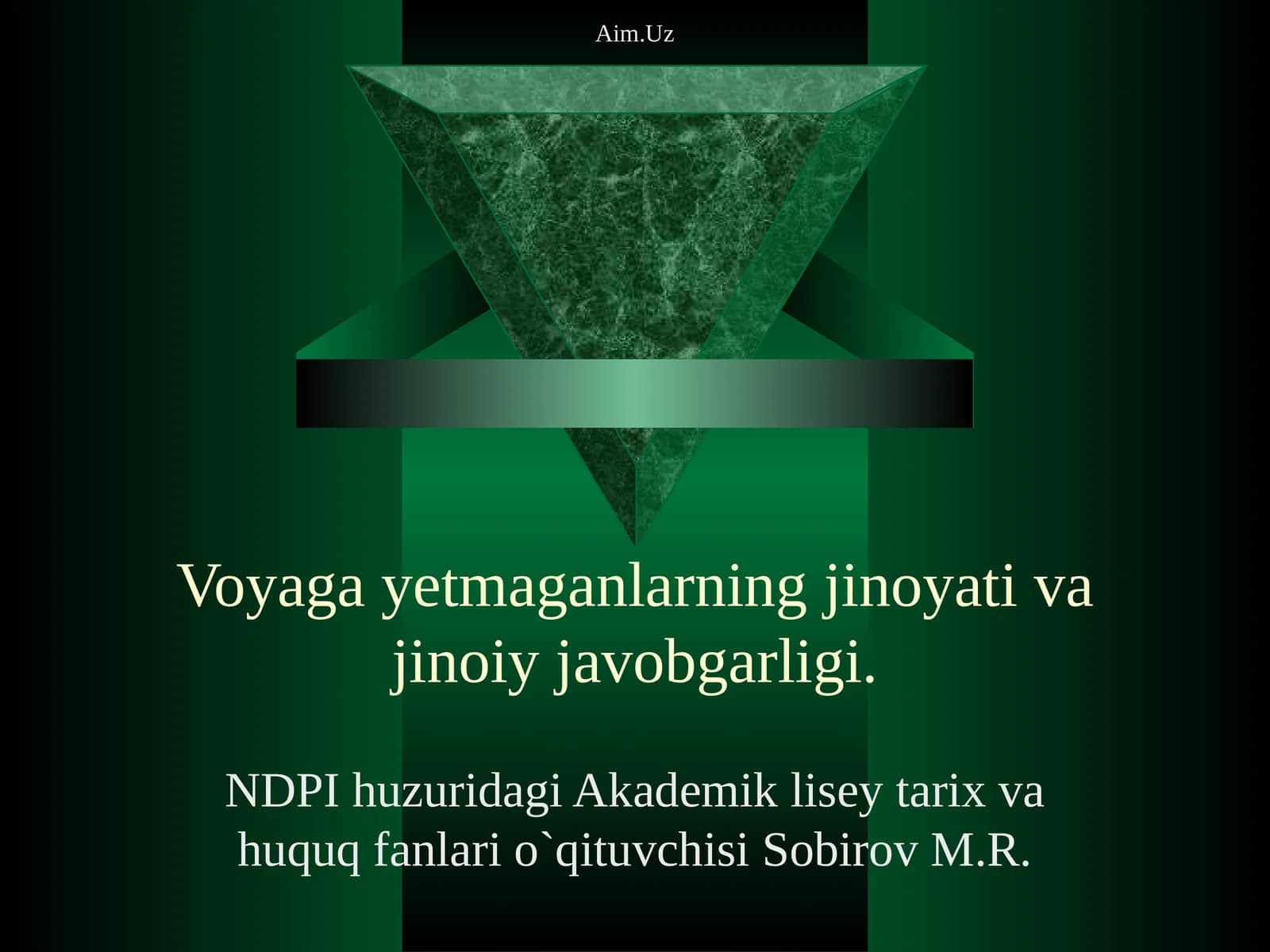 Voyaga etmaganlar ning jinoyati va jinoiy javobgarligi