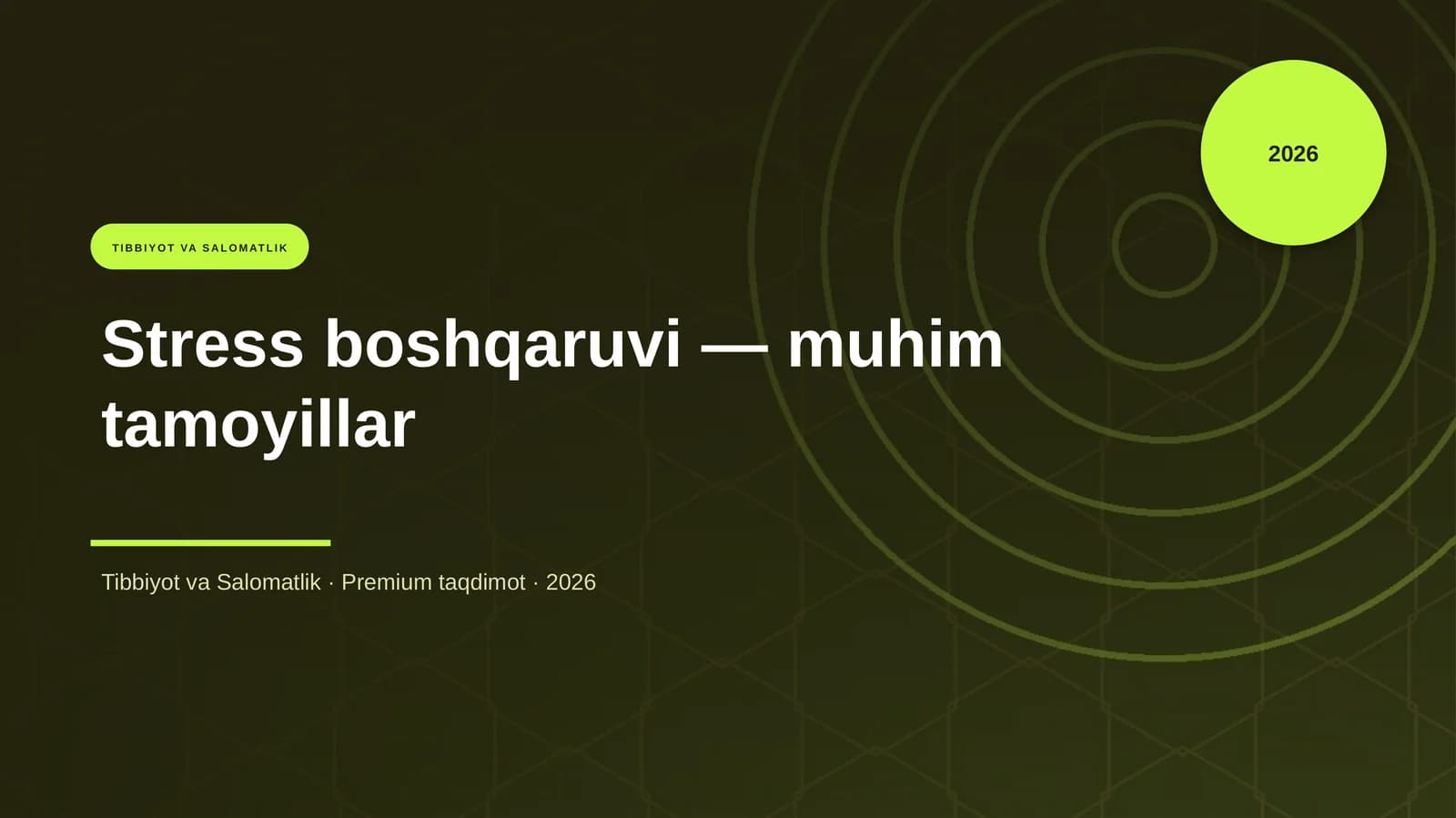 Stress boshqaruvi — muhim tamoyillar