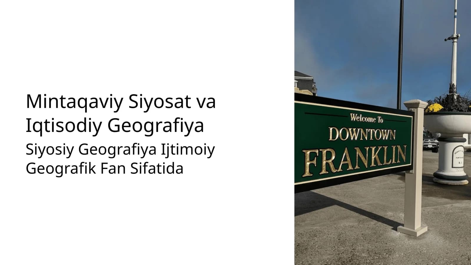 Mintaqaviy Siyosat va Iqtisodiy Geografiya
