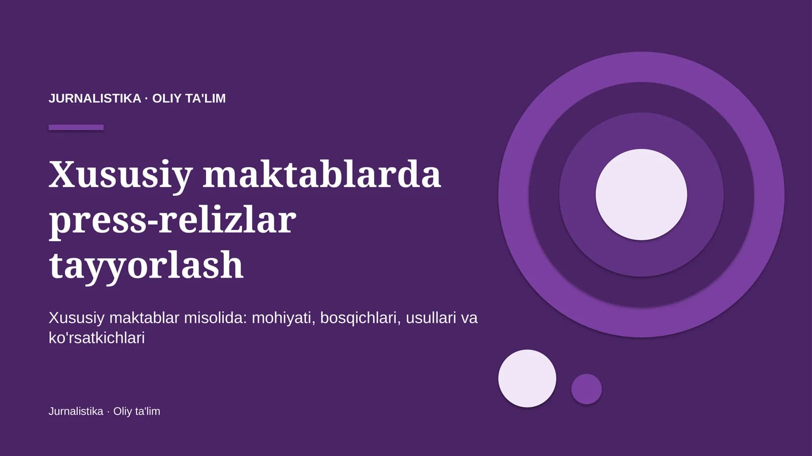Xususiy maktablarda press-relizlar tayyorlash