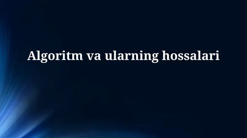 Algoritm vaularning hossalari